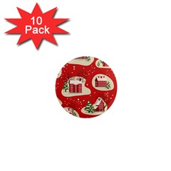 Christmas New Year Seamless Pattern 1  Mini Magnet (10 Pack) 