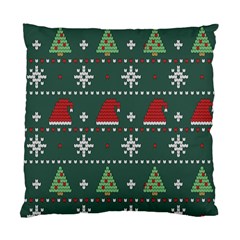 Beautiful Knitted Christmas Pattern Standard Cushion Case (one Side)