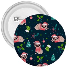 Pattern Christmas Funny 3  Buttons by Vaneshart