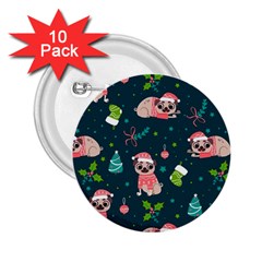 Pattern Christmas Funny 2 25  Buttons (10 Pack)  by Vaneshart