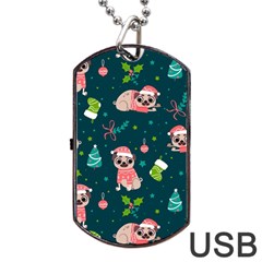 Pattern Christmas Funny Dog Tag Usb Flash (one Side)