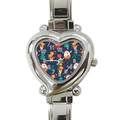 Funny Christmas Pattern Heart Italian Charm Watch
