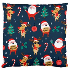 Funny Christmas Pattern Large Flano Cushion Case (one Side)