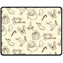 Vintage Christmas Pattern Fleece Blanket (medium)  by Vaneshart