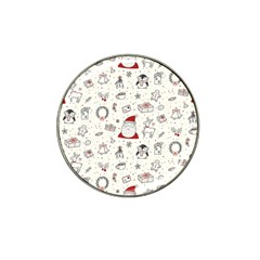 Cute Christmas Doodles Seamless Pattern Hat Clip Ball Marker (10 pack)