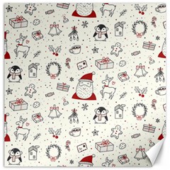 Cute Christmas Doodles Seamless Pattern Canvas 12  x 12 