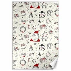 Cute Christmas Doodles Seamless Pattern Canvas 24  x 36 