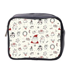 Cute Christmas Doodles Seamless Pattern Mini Toiletries Bag (Two Sides)