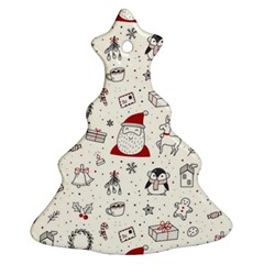 Cute Christmas Doodles Seamless Pattern Ornament (Christmas Tree) 