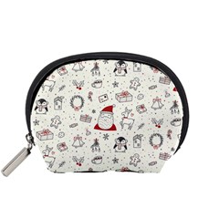 Cute Christmas Doodles Seamless Pattern Accessory Pouch (Small)