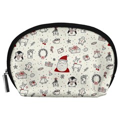 Cute Christmas Doodles Seamless Pattern Accessory Pouch (Large)