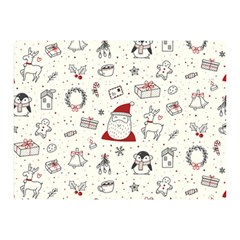 Cute Christmas Doodles Seamless Pattern Double Sided Flano Blanket (mini) 