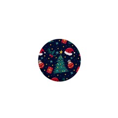 Colorful Funny Christmas Pattern 1  Mini Buttons