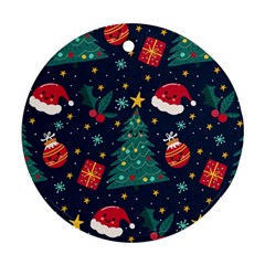 Colorful Funny Christmas Pattern Ornament (Round)