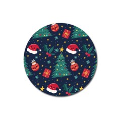 Colorful Funny Christmas Pattern Magnet 3  (Round)