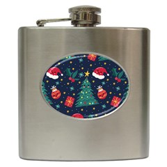 Colorful Funny Christmas Pattern Hip Flask (6 oz)