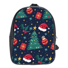 Colorful Funny Christmas Pattern School Bag (Large)