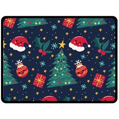 Colorful Funny Christmas Pattern Fleece Blanket (Large) 