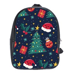 Colorful Funny Christmas Pattern School Bag (XL)