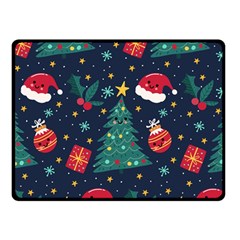Colorful Funny Christmas Pattern Double Sided Fleece Blanket (Small) 