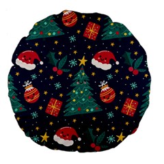 Colorful Funny Christmas Pattern Large 18  Premium Flano Round Cushions