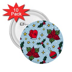 Colorful Funny Christmas Pattern 2 25  Buttons (10 Pack) 