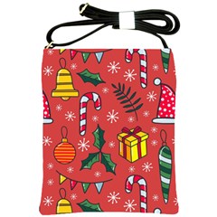 Colorful Funny Christmas Pattern Shoulder Sling Bag