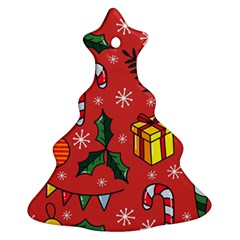 Colorful Funny Christmas Pattern Christmas Tree Ornament (two Sides)