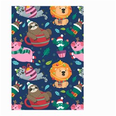 Funny Animal Christmas Pattern Small Garden Flag (two Sides) by Vaneshart