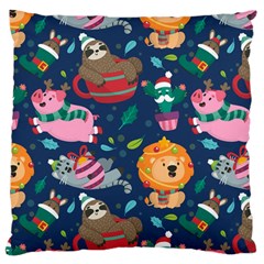 Funny Animal Christmas Pattern Large Cushion Case (one Side)