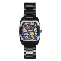 Funny Animal Christmas Pattern Stainless Steel Barrel Watch