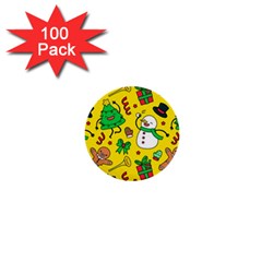 Funny Decoration Christmas Pattern 1  Mini Buttons (100 Pack) 