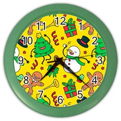 Funny Decoration Christmas Pattern Color Wall Clock by Vaneshart