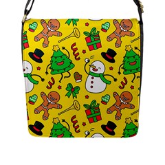 Funny Decoration Christmas Pattern Flap Closure Messenger Bag (l)