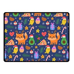 Colorful Funny Christmas Pattern Double Sided Fleece Blanket (small)  by Vaneshart