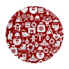 Christmas Seamless Pattern Icons Ornament (round)