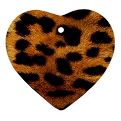 Leopard Skin Pattern Background Heart Ornament (two Sides) by Vaneshart