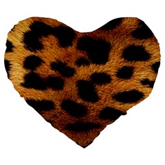 Leopard Skin Pattern Background Large 19  Premium Flano Heart Shape Cushions