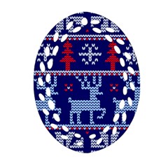 Knitted Christmas Pattern Ornament (oval Filigree)