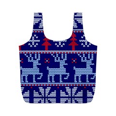 Knitted Christmas Pattern Full Print Recycle Bag (m)