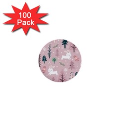 Winter Season Seamless Pattern Decoration 1  Mini Buttons (100 Pack)  by Vaneshart