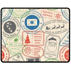 Christmas Postal Pattern Fleece Blanket (medium) 