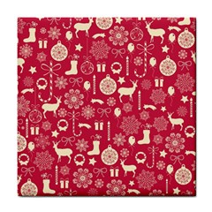 Christmas Pattern Background Tile Coaster