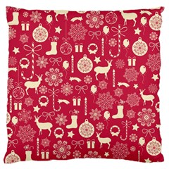 Christmas Pattern Background Large Cushion Case (one Side) by Vaneshart