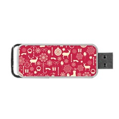 Christmas Pattern Background Portable Usb Flash (two Sides) by Vaneshart