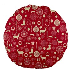 Christmas Pattern Background Large 18  Premium Flano Round Cushions