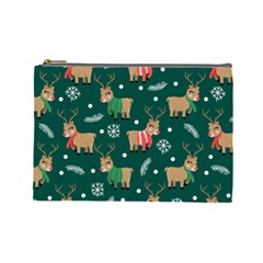 Cute Christmas Pattern Doodl Cosmetic Bag (large) by Vaneshart