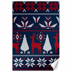 Knitted Christmas Pattern Canvas 20  X 30  by Vaneshart