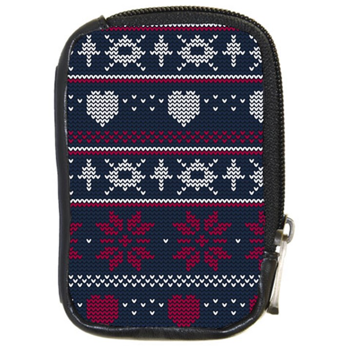 Beautiful Knitted Christmas Pattern Compact Camera Leather Case