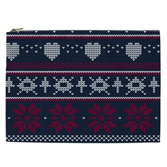 Beautiful Knitted Christmas Pattern Cosmetic Bag (xxl)